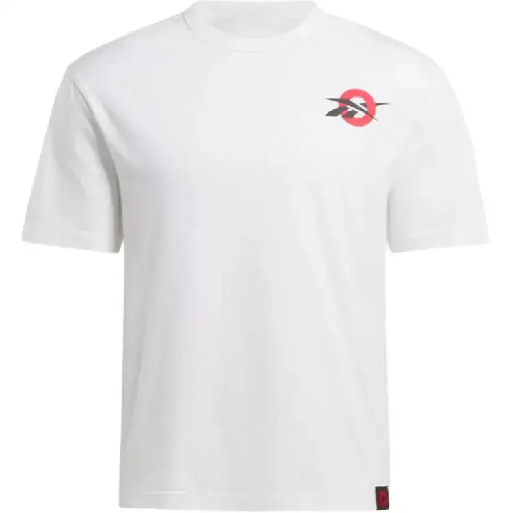 Reebok T Shirts Men's White Crew Neck Straight Fit