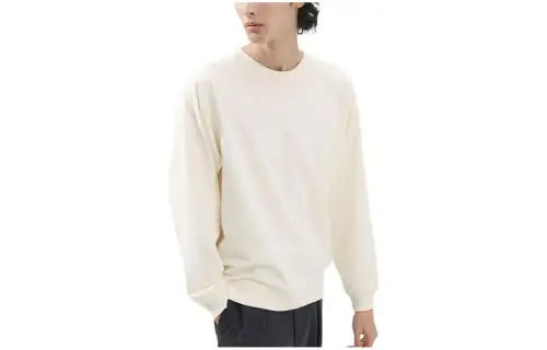 UNIQLO Sweatshirts Men's Ivory Crew Neck Moderate Regular