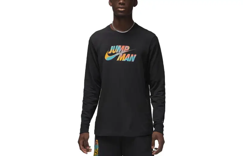 Jordan Sweatshirts Men's Black Crew Neck Moderate Regular