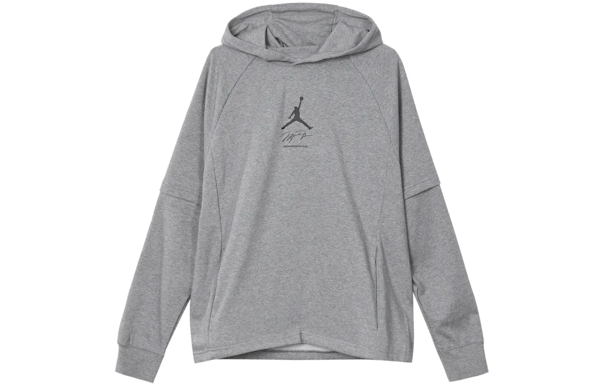 Jordan Sweatshirts Men's Gray Hooded Moderate Regular