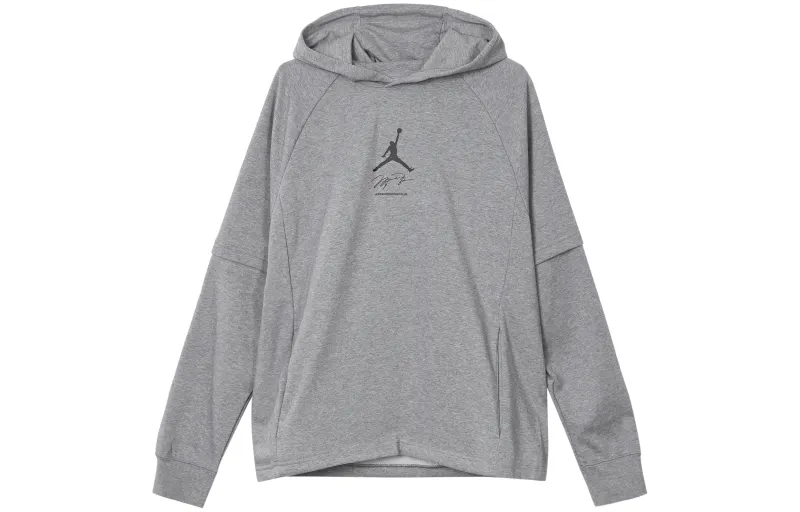 Jordan Sweatshirts Men's Gray Hooded Moderate Regular