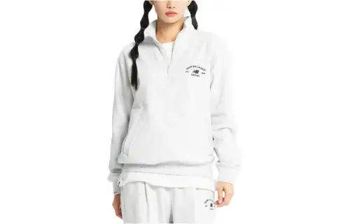 New Balance Sweatshirts Unisex Light Gray Lapel Moderate Other