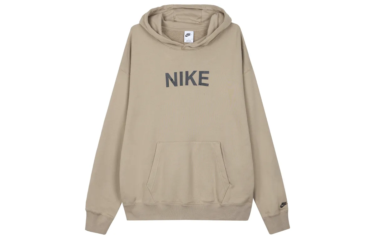 Nike Sweatshirts Men's Khaki Hooded Moderate Regular