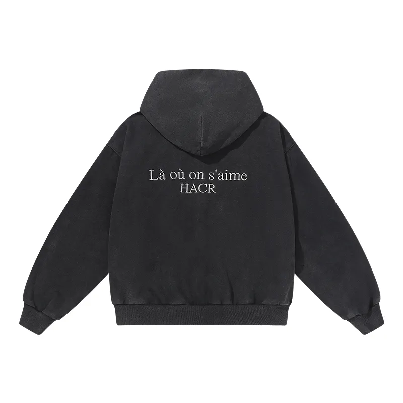 HARSH AND CRUEL Cardigan Sweatshirt Unisex Washed Black