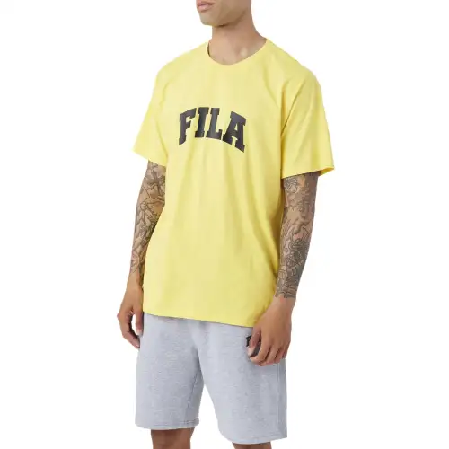 FILA T Shirts Men's Yellow 781 Crew Neck Moderate Straight Fit