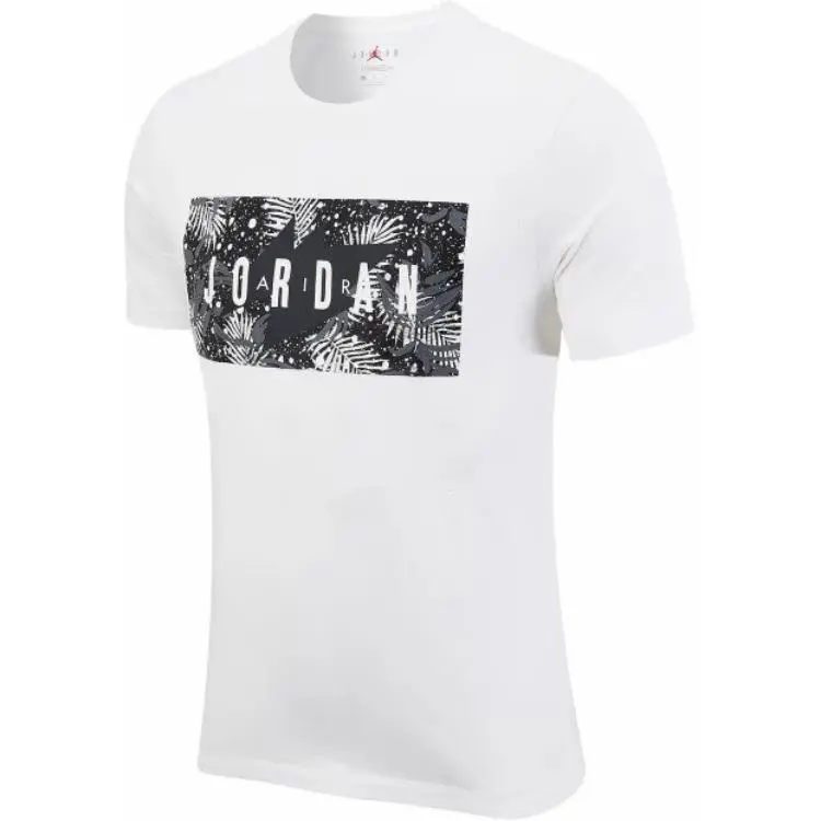 Jordan T-Shirts Men's White Crew Neck Moderate Straight Fit