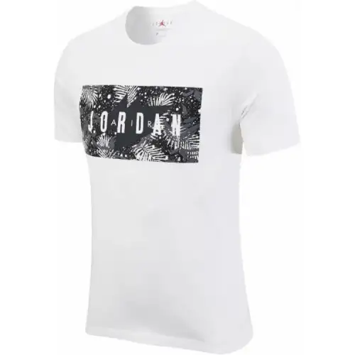 Jordan T Shirts Men's White Crew Neck Moderate Straight Fit