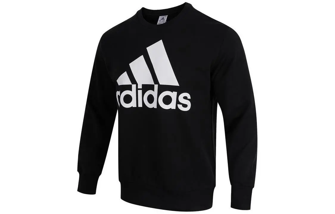 Adidas Sweatshirts Men's Black Crew Neck Thickened Regular