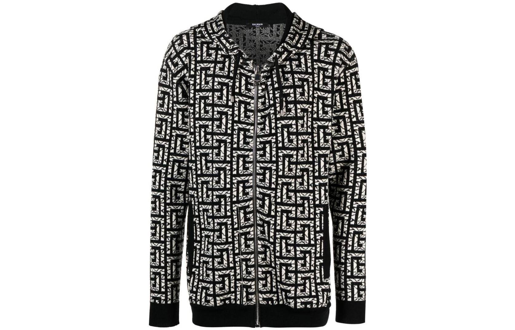 Мужское худи BALMAIN BALMAIN SS23 (черно-белое)