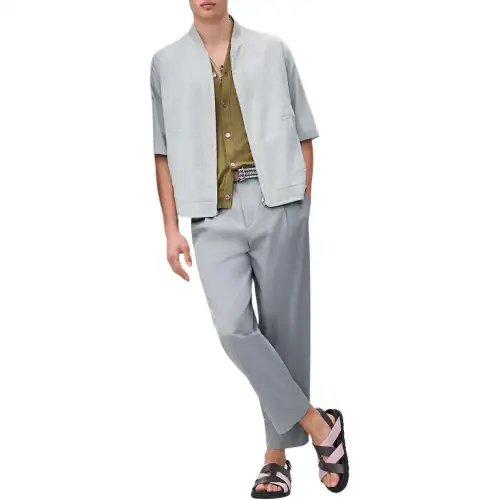 HERMES Jackets & Coats Men's Blue Gray