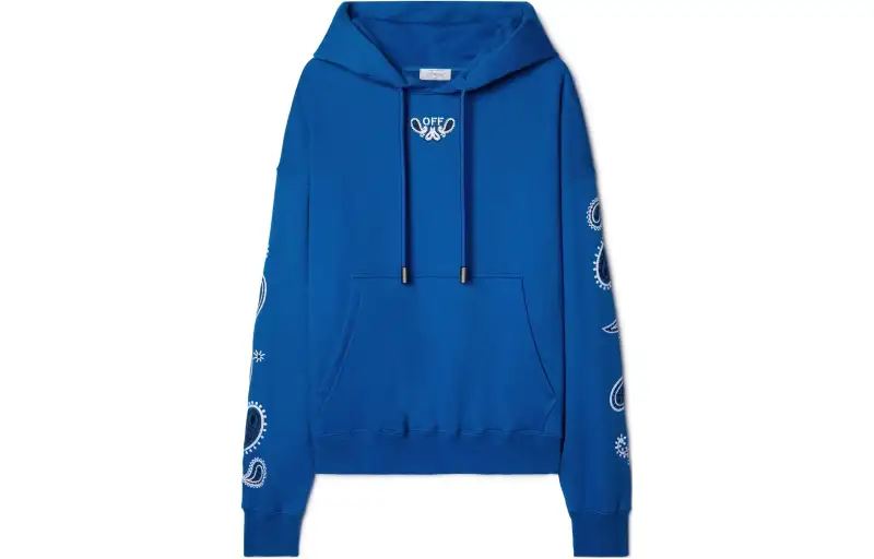 OFF-WHITE bandana-embroidered cotton hoodie