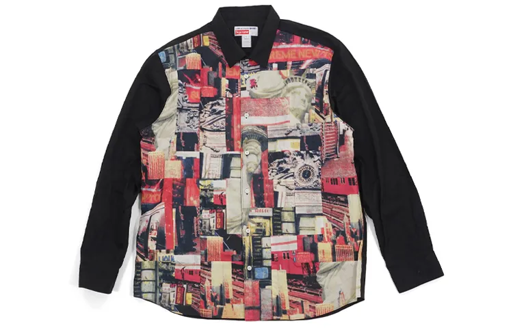 Supreme Comme Des Garcons Shirt Patchwork Button Up Shirt