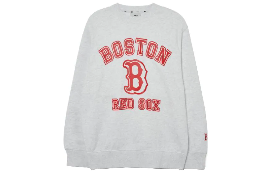 MLB Boston Red Sox Sweatshirts Unisex Gray Crew Neck Moderate
