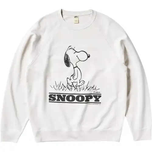 UNIQLO PEANUTS UT Sweatshirt Unisex Light Gray
