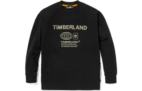 Timberland Sweatshirts Unisex Black Crew Neck Thickened Regular