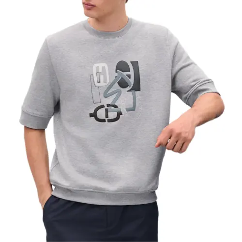 HERMES T Shirts Men's Gray Crew Neck Moderate