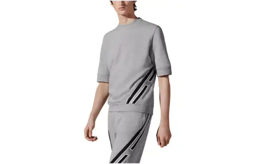 HERMES Sweatshirts Men's Gray Crew Neck Moderate Regular