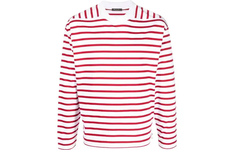 Loro Piana Sweatshirts Men's Red Crew Neck Moderate Regular