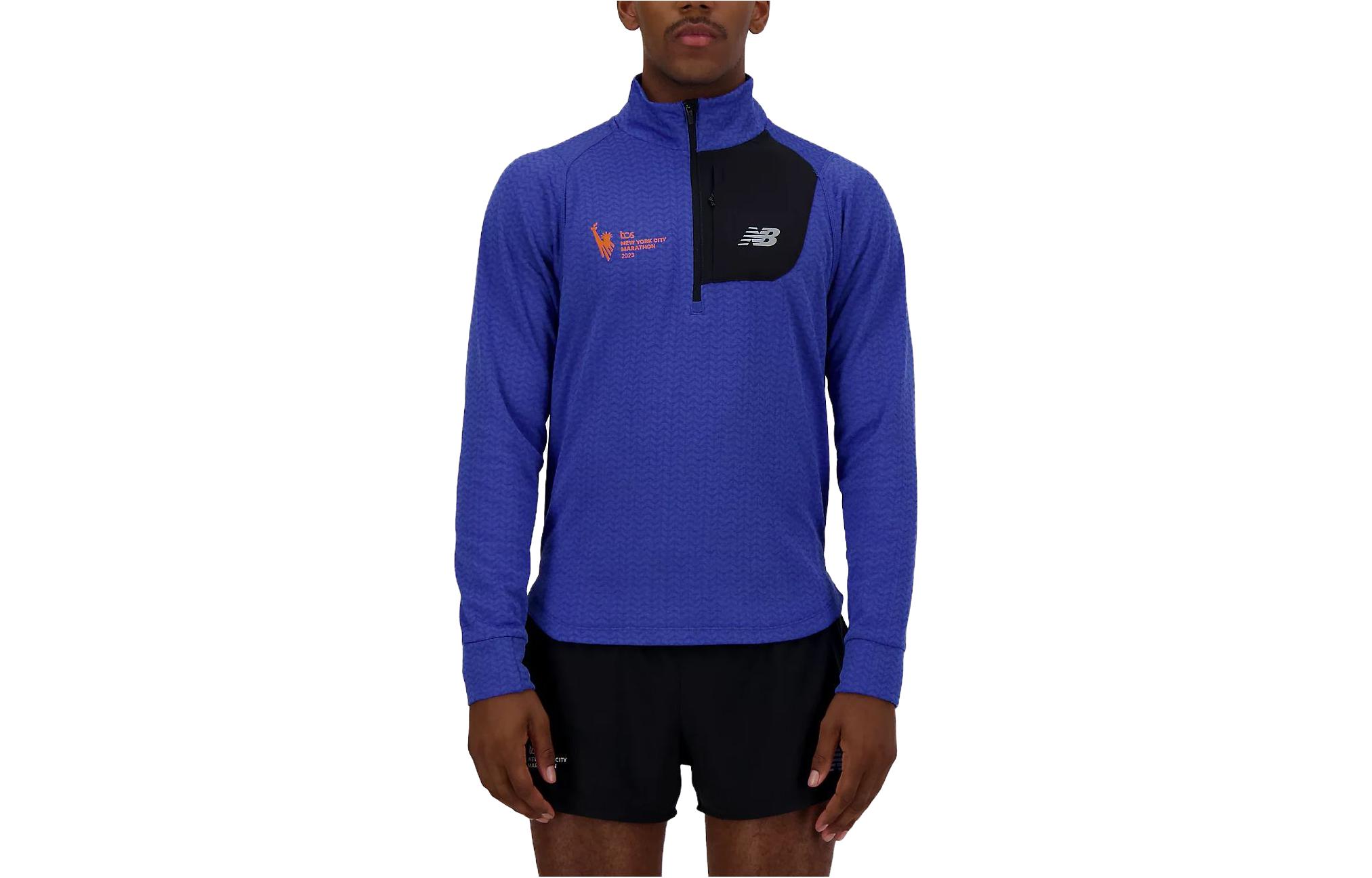 New Balance NYC Marathon Sweatshirts Men's Blue Turtleneck Moderate Regular
