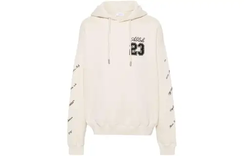 OFF-WHITE 23 Logo Printed Drawstring Hoodie