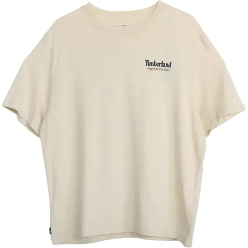 Timberland T Shirts Unisex Ecru Crew Neck Moderate Straight Fit