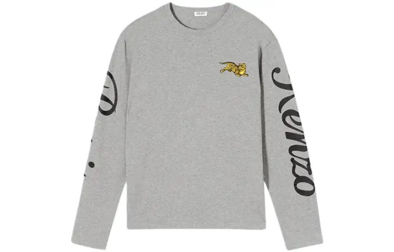 KENZO Sweatshirts Men's Gray Crew Neck Moderate Regular