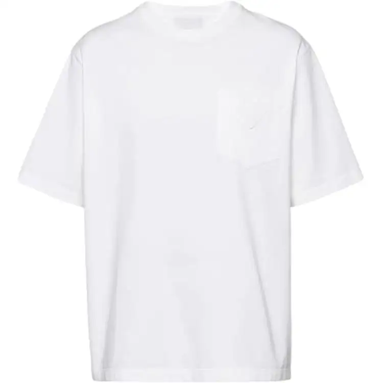 PRADA T Shirts Men's White Crew Neck Moderate Straight Fit