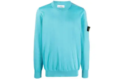 STONE ISLAND Sweatshirts Men's Turquoises Crew Neck Moderate Regular