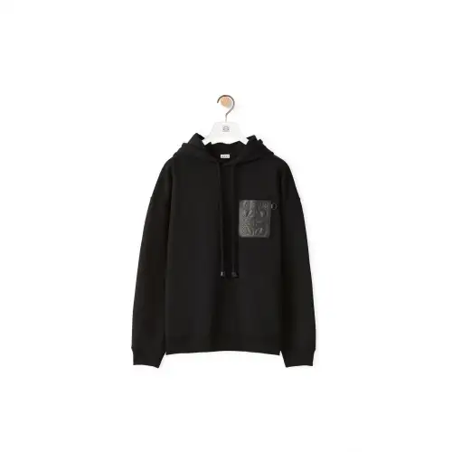 LOEWE Sweatshirts Men's Black Hooded Moderate Regular