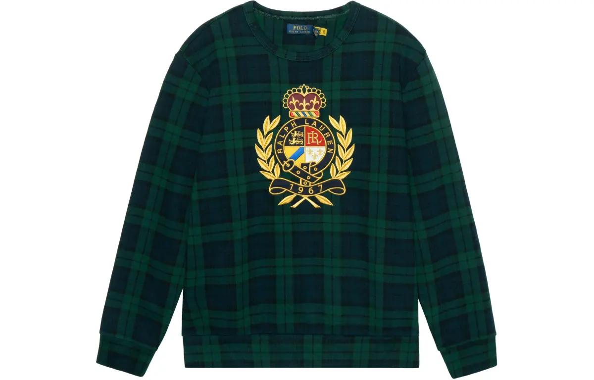 Polo Ralph Lauren Sweatshirts Men's Green Crew Neck Moderate Straight Fit