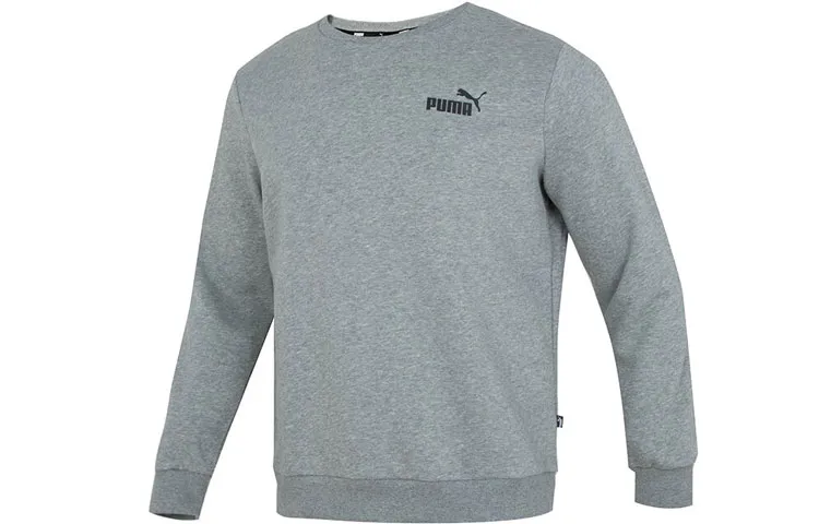 PUMA Sweatshirts Men's Gray Crew Neck Moderate Regular