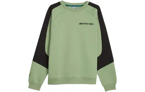 PUMA Sweatshirts Men's Green Crew Neck Moderate Other