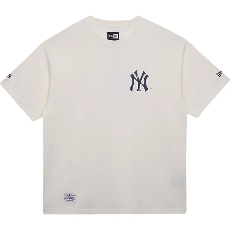New Era T Shirt Couple, Trendy And Versatile Unisex Ivory White