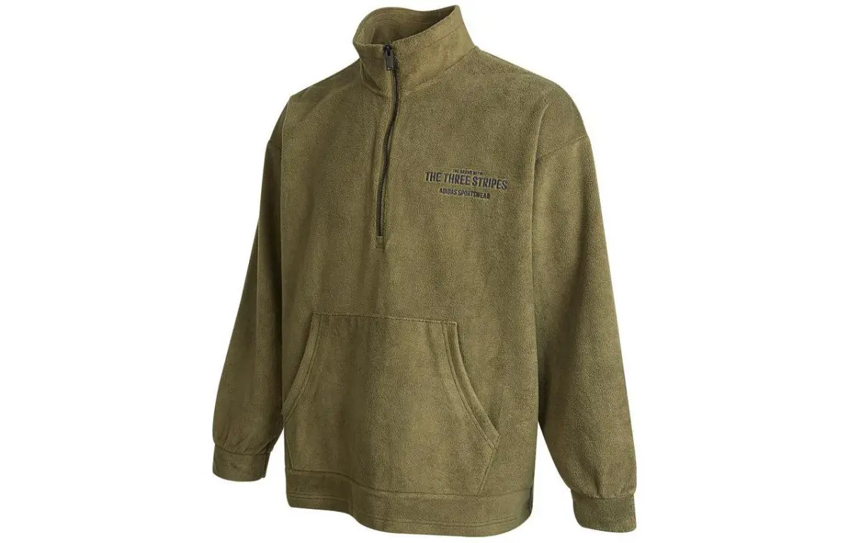 Adidas Sweatshirts Men's Olive Turtleneck Moderate Regular