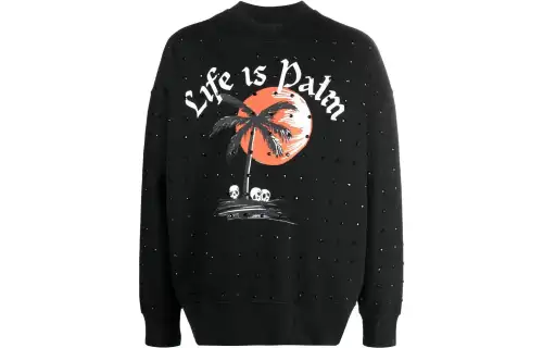 Palm Angels graphic-print crystal-embellished sweatshirt