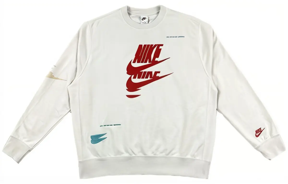 Nike Sweatshirts Men's White Crew Neck Moderate Regular