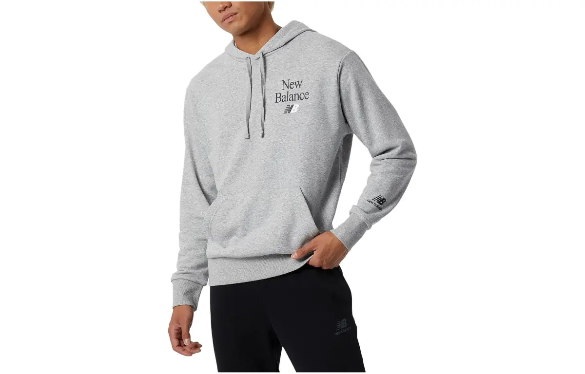 New Balance Essentials Celebrate Sweatshirts Men's Gray Hooded Moderate Regular