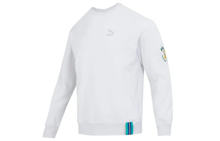 PUMA Sweatshirts Men's Light Gray Crew Neck Moderate Regular