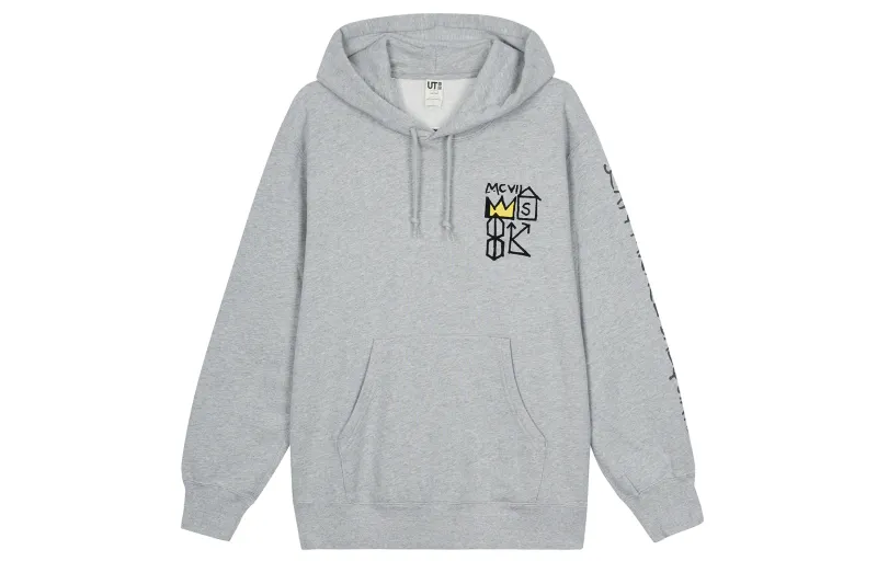 UNIQLO Sweatshirts Men's Gray Hooded Moderate Regular