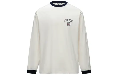 Reebok T Shirts Unisex Ecru Crew Neck Moderate Straight Fit