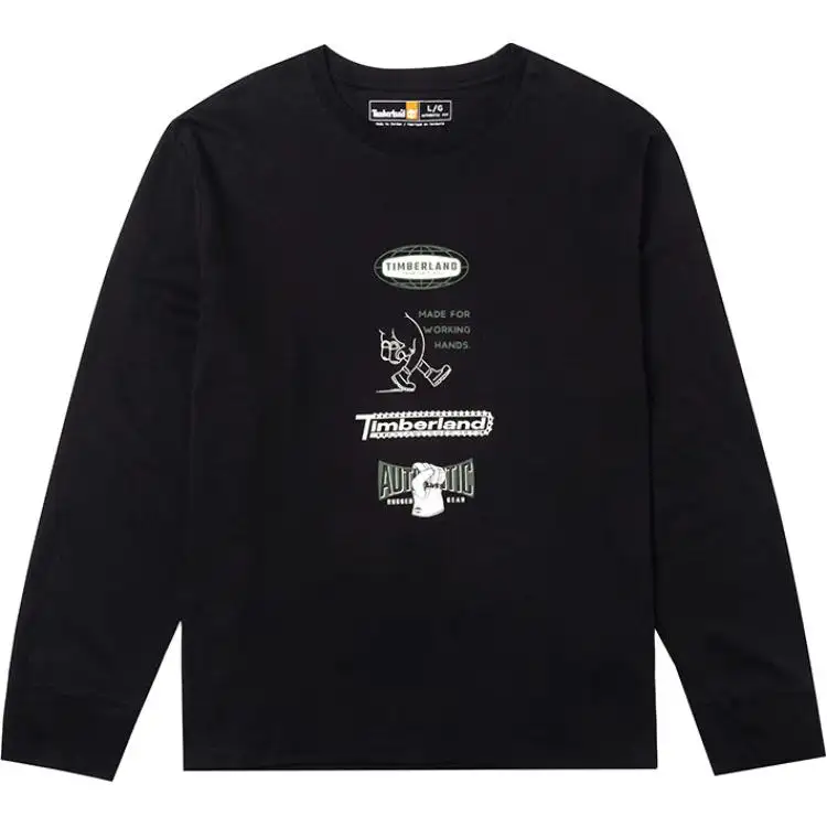 Timberland T Shirts Men's Black Crew Neck Moderate Straight Fit