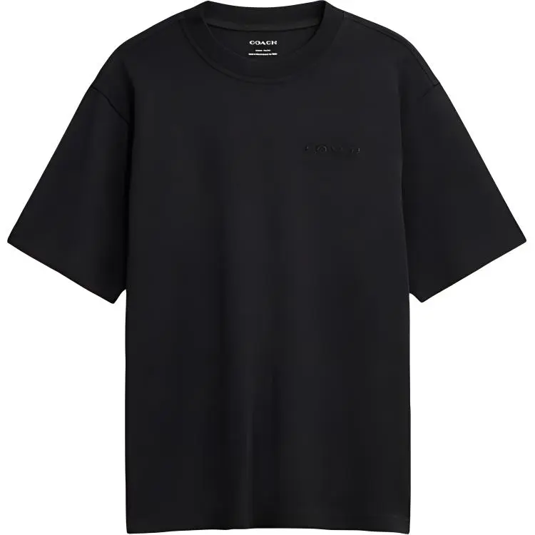 COACH T-Shirts Men's Black Crew Neck Moderate