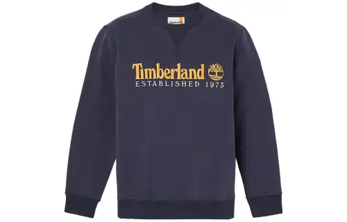 Timberland Sweatshirts Men's Navy Blue Crew Neck Moderate Regular