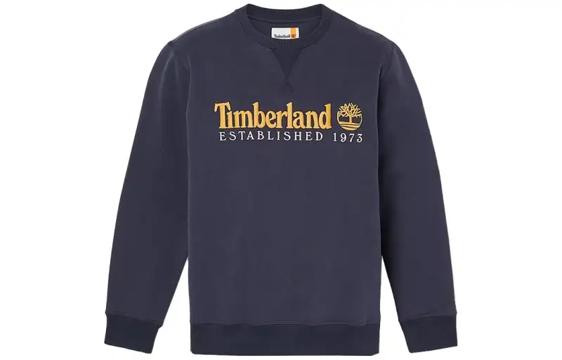 Timberland Sweatshirts Men's Navy Blue Crew Neck Moderate Regular