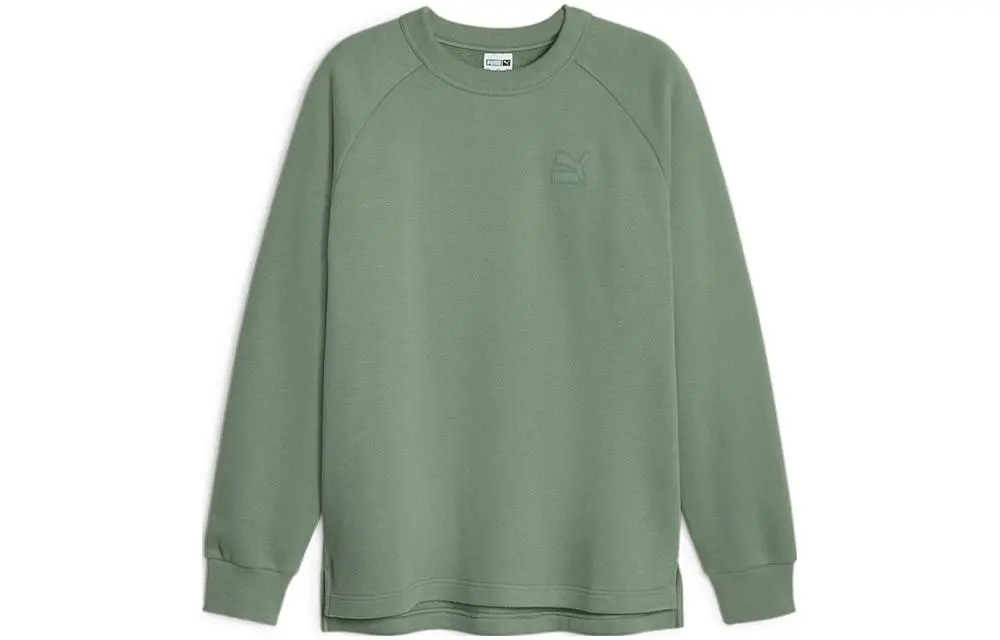 PUMA Sweatshirts Unisex Army Green Crew Neck Moderate Other