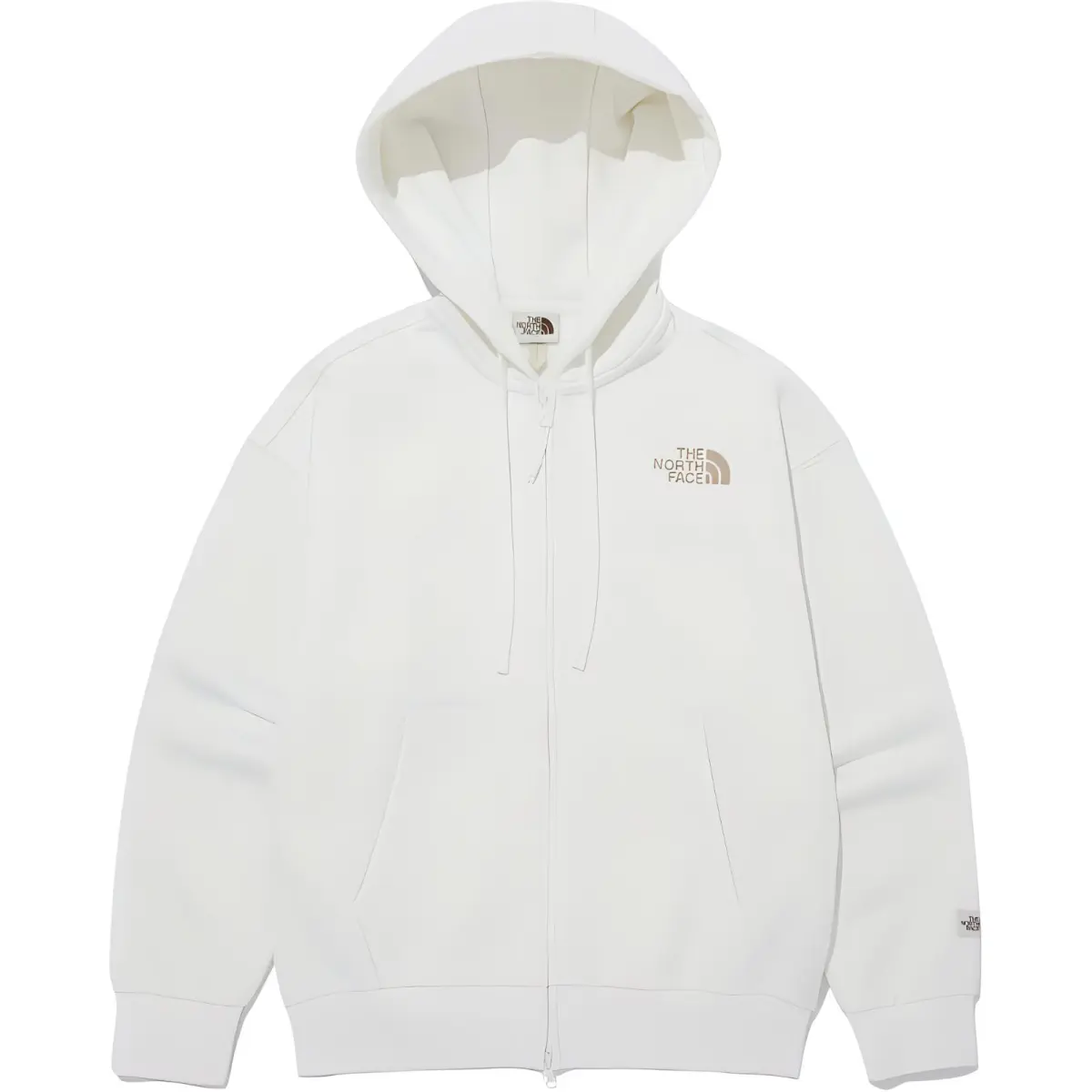 THE NORTH FACE Bonney Brushed Hood Zip Up Sweatshirt Unisex White