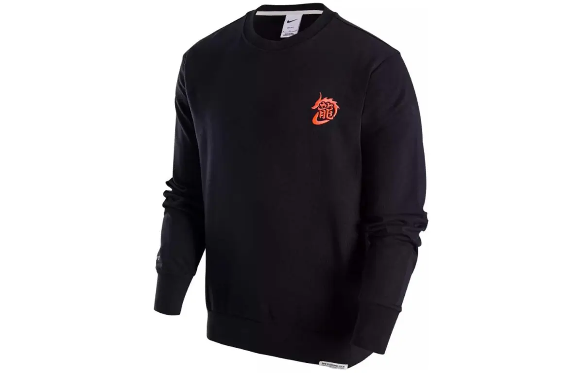 Nike Sweatshirts Men's Black Crew Neck Moderate Straight Fit