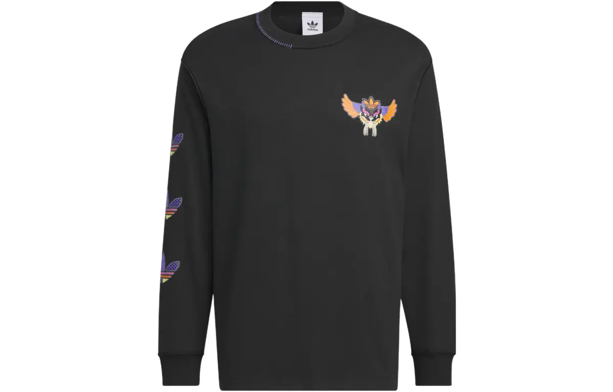 Adidas Sweatshirts Men's Black Crew Neck Moderate Regular