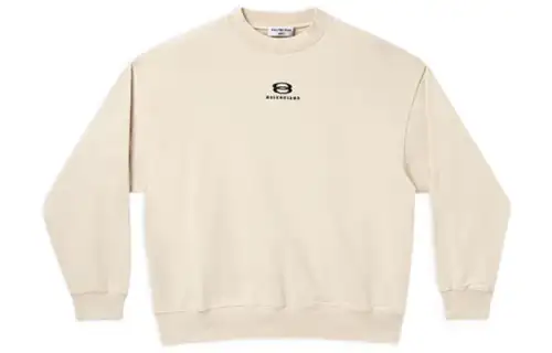 Balenciaga Sweatshirts Men's Ecru Crew Neck Moderate Regular