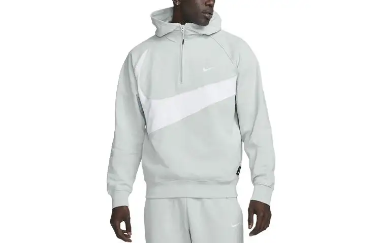 Nike Sweatshirts Men's Light Gray Hooded Moderate Regular